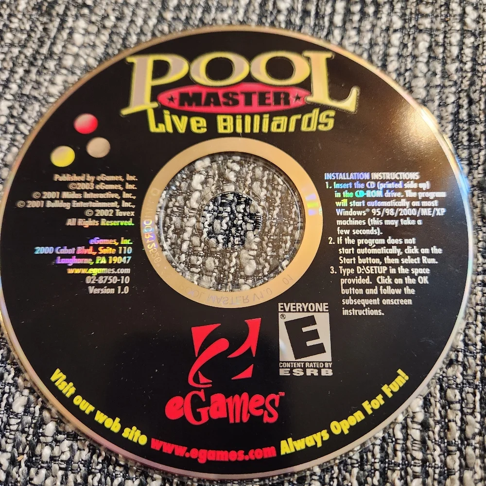 Pool Master Live Billiards Game Disc - Black PC Game